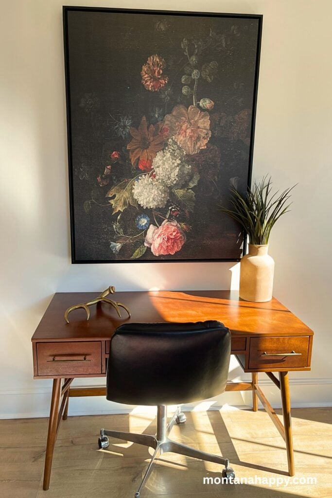 Home Decor Ideas - Cozy Desk Area with Floral Print - A cozy desk area with a floral print instantly softens the mood of a room, turning even a small workspace into a peaceful retreat.
