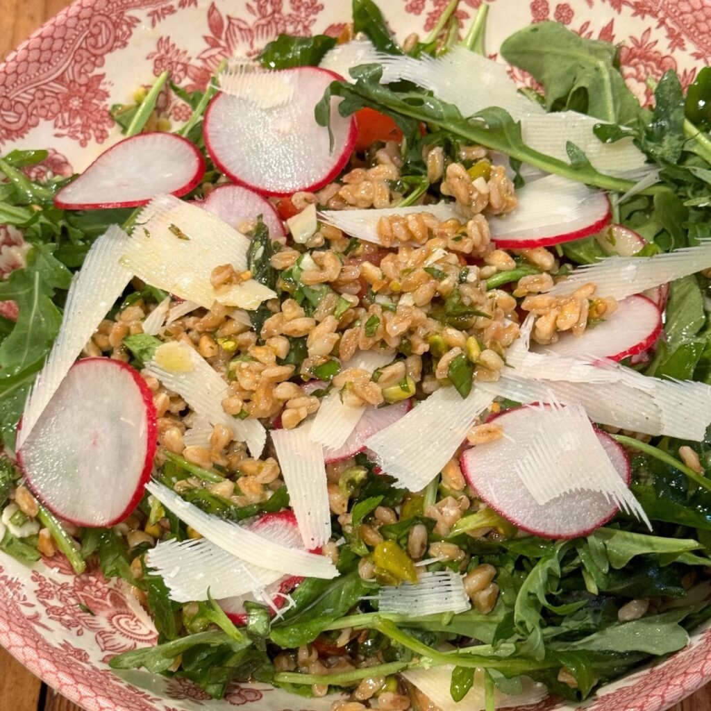 Close-Up Photo of Charlie Bird's Farro Salad Recipe