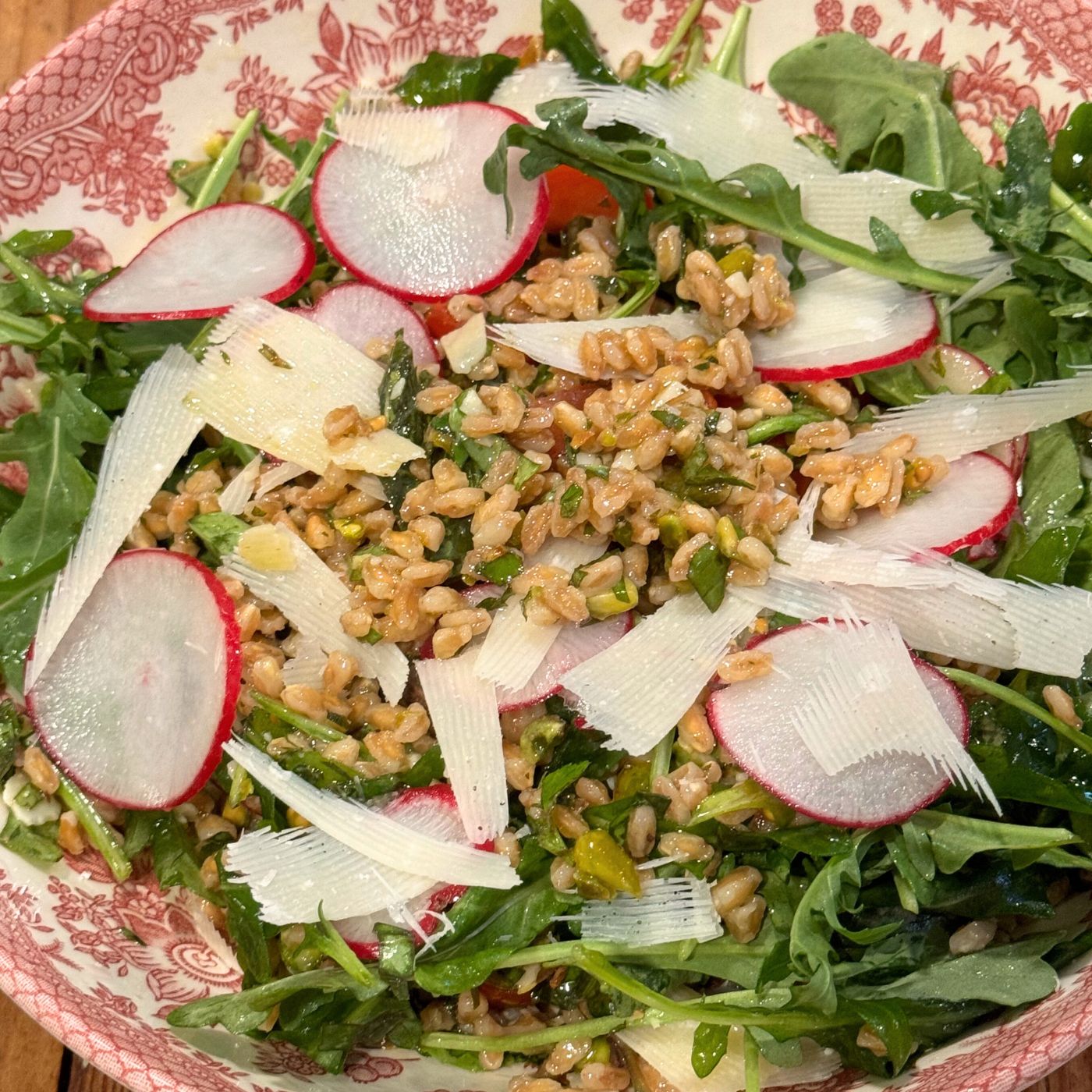 Close-Up Photo of Charlie Bird's Farro Salad Recipe
