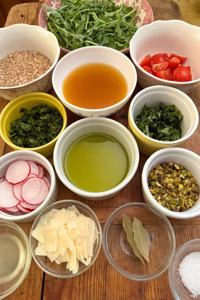 Ingredients for Charlie Bird's Farro Salad Recipe 