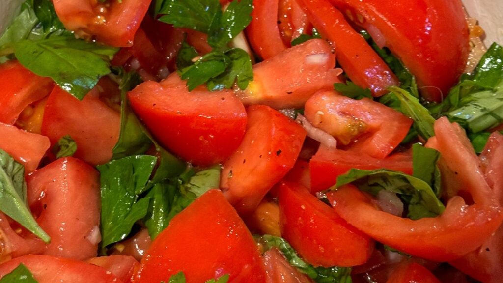 Close-Up Photos of Marinated Tomatoes 