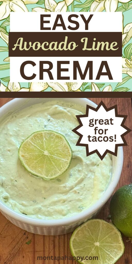 Easy Avocado Lime Crema for Tacos - This avocado lime crema recipe is the perfect creamy, tangy topping for tacos, grilled vegetables, burrito bowls, and more. Made with fresh avocado, zesty lime, and a handful of simple ingredients, this easy crema is a must-have for anyone who loves bold, vibrant flavors. Whether you're looking for the best taco night toppings, homemade sauces, or healthy dip ideas, this avocado lime crema delivers on both taste and texture. Pin this quick and easy recipe to your board for Mexican-inspired dishes, avocado recipes, and crowd-pleasing condiments!