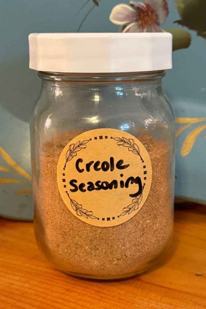 Photo of Homemade Creole Seasoning in a Mason Jar 
