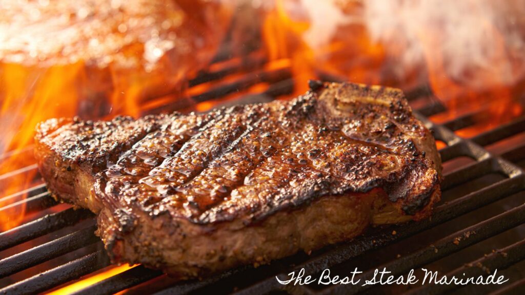 Photo of a Ribeye Steak on the Grill 