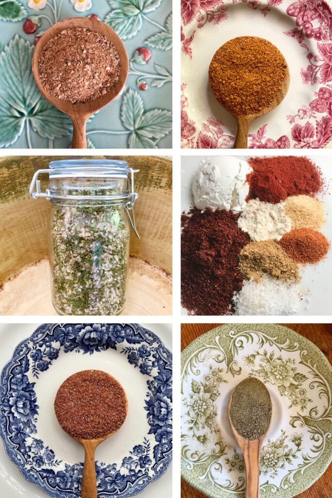 The Best Homemade Seasoning Mixes - Six photos of seasoning mixes