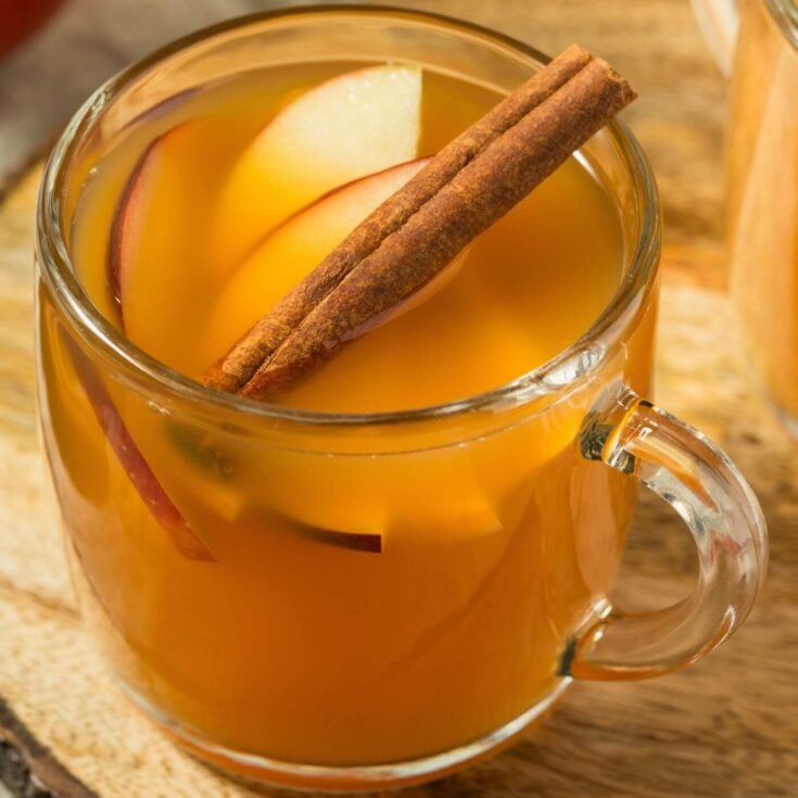 Cozy Spiced Apple Cider Recipe - Photo of Spiced Apple Cider with Sliced Apples and Cinnamon Stick