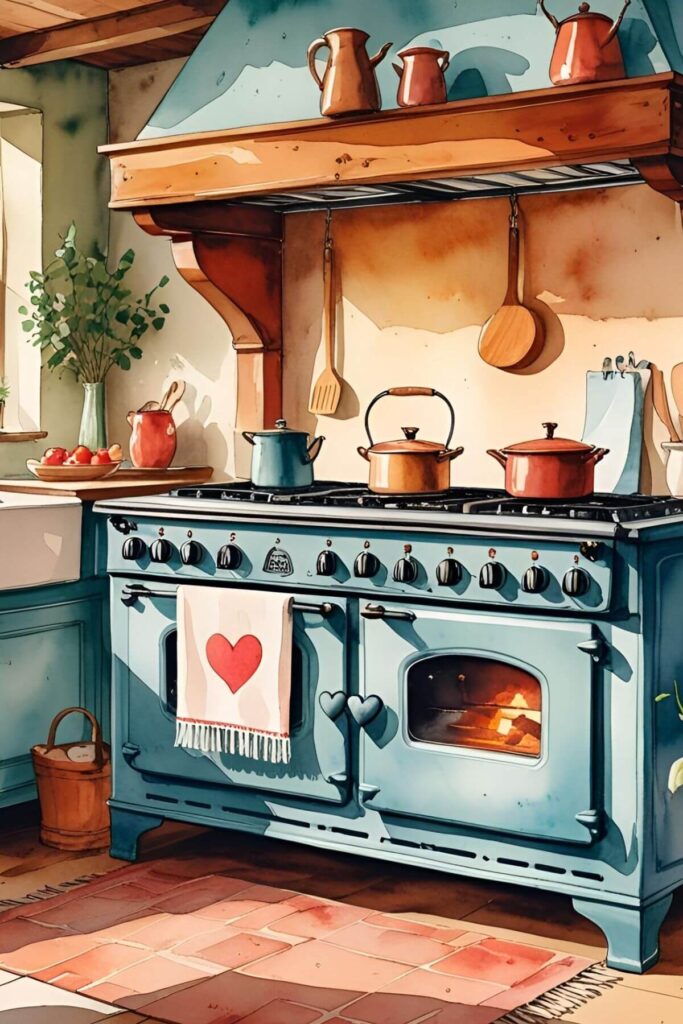 Grandma's Rule Book: Life Lessons Worth Keeping - Illustration of Stove with Tea Towel with Heart