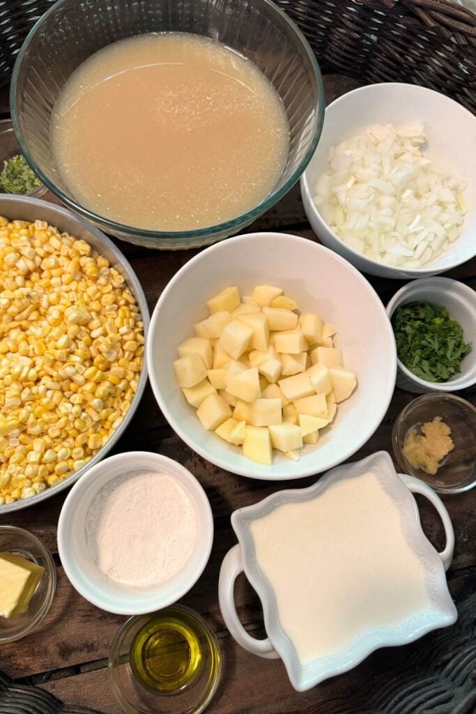 Ingredients for Creamy Corn Chowder Recipe