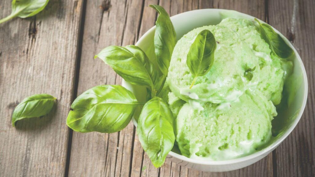 What to do with Basil Leaves * Photo of Basil Ice Cream Recipe