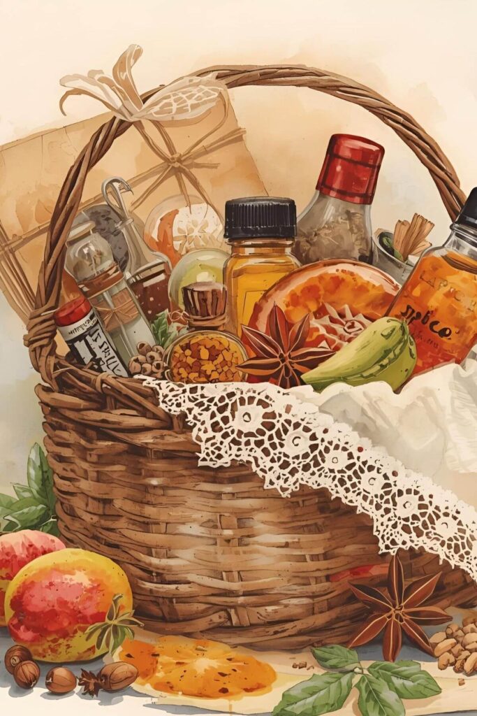 Christmas Gift Basket Ideas - Homemade Spice Gift Basket 
