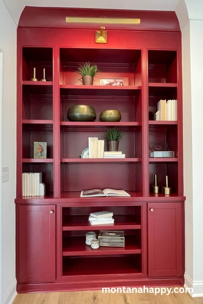 Modern Home Decor Ideas - Photo of a Red Built-In Bookcase