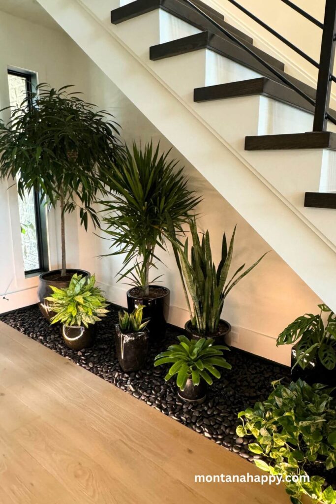 Modern Home Interiors - Modern Plant Decor - Photo of Plants Under the Stairs