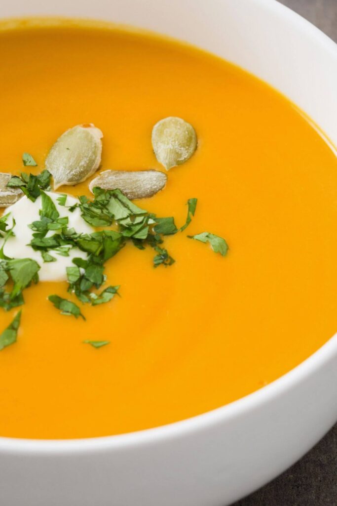 Photo of Creamy Pumpkin Soup Recipe with Toppings