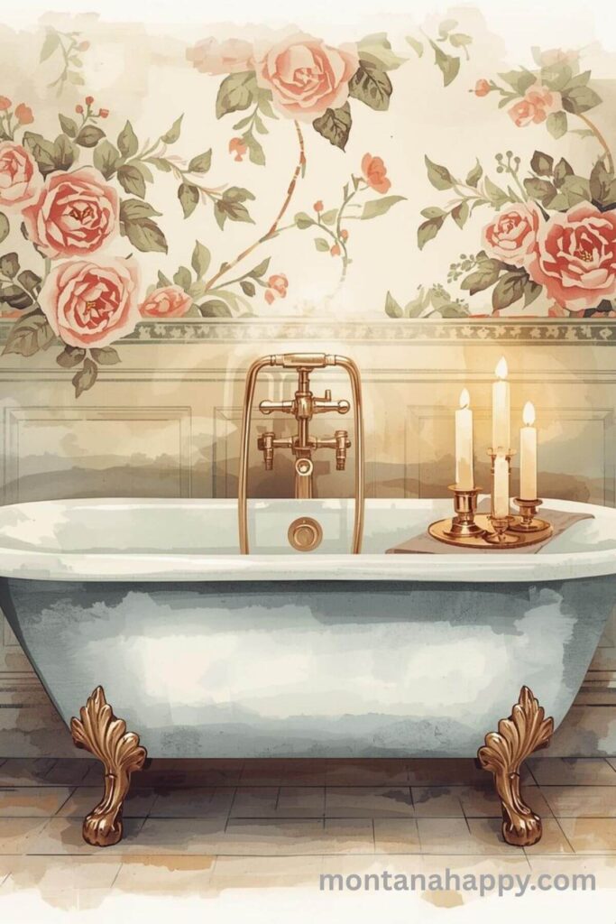 How to Romanticize Your Life - Watercolor of Bathtub with Candles 