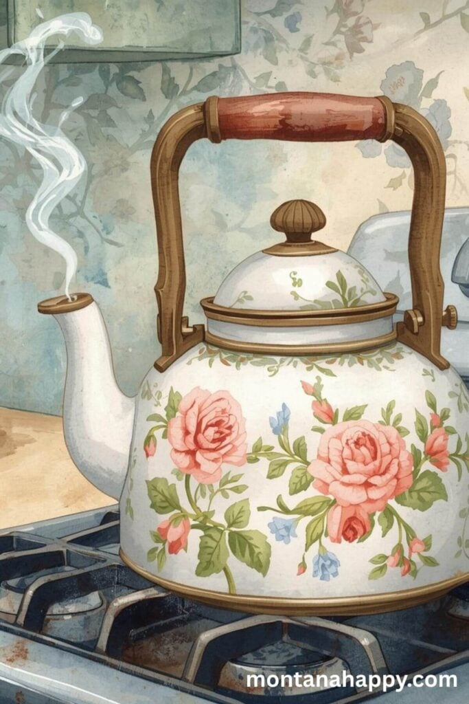 How to Romanticize Your Life  - Watercolor of Tea Kettle with Steam 