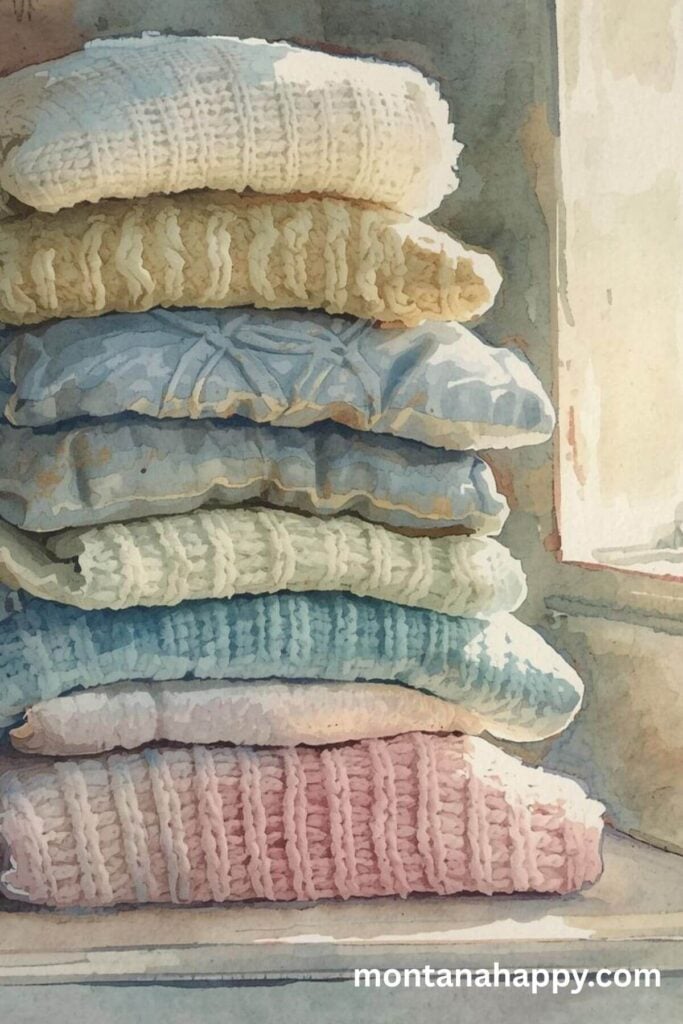How to Romanticize Your Life - Watercolor of a Stack of Sweaters  