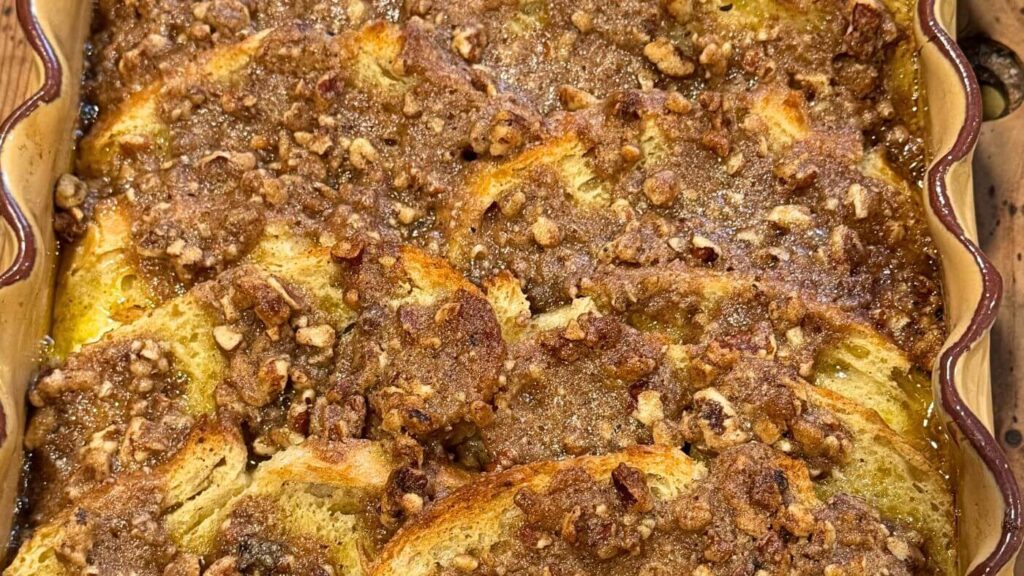 Overnight French Toast Casserole with Praline Topping Recipe 