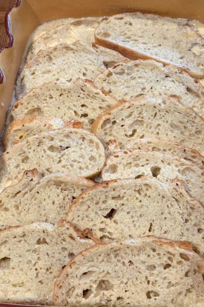 Overnight French Toast Casserole with Praline Topping Bread with Custard 