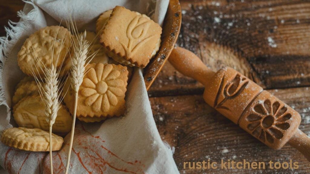 Rustic Kitchen Design Ideas - Antique Rolling Pin and Cookies 