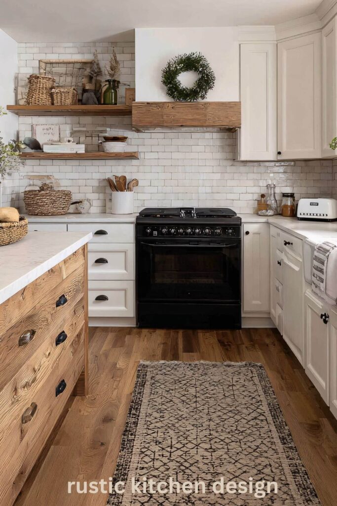 Rustic Kitchen Design - White and Rustic Wood Kitchen 