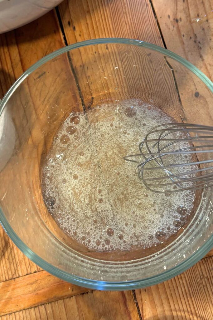 Whisking Egg White for Pumpkin Pie Candled Nuts Recipe 