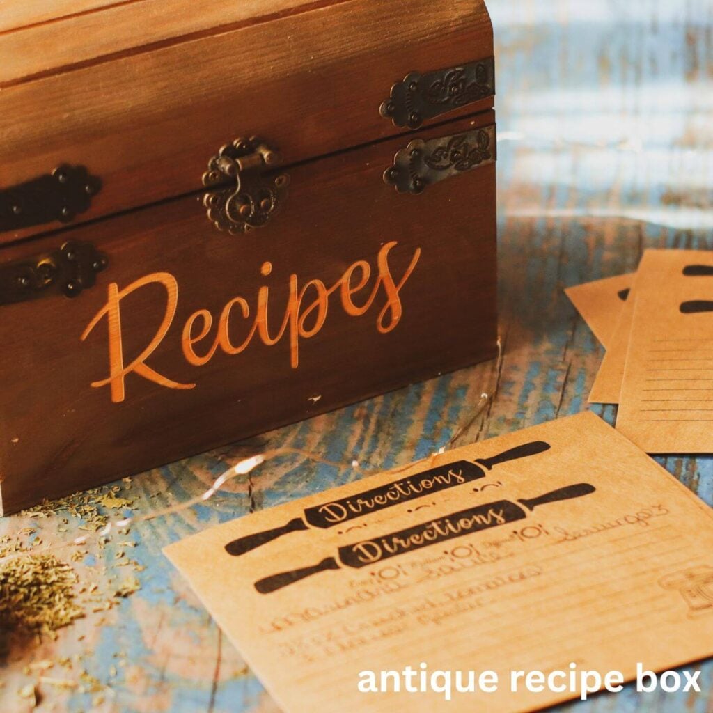 Photo of Antique Recipe Box and Recipe Cards 