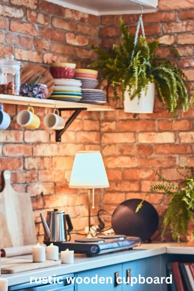 Photo of Rustic Brick Kitchen with Lamp 