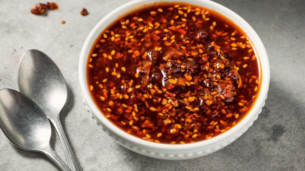 Soup Topping Ideas for Creamy Ginger Carrot Soup * Photo of Chili Crisp