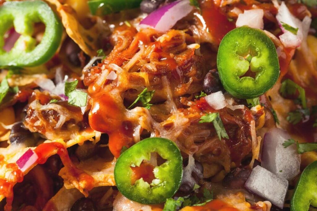 Ultimate List of Jalapeño Recipes * Photo of Jalapeño Pulled Pork Nachos 