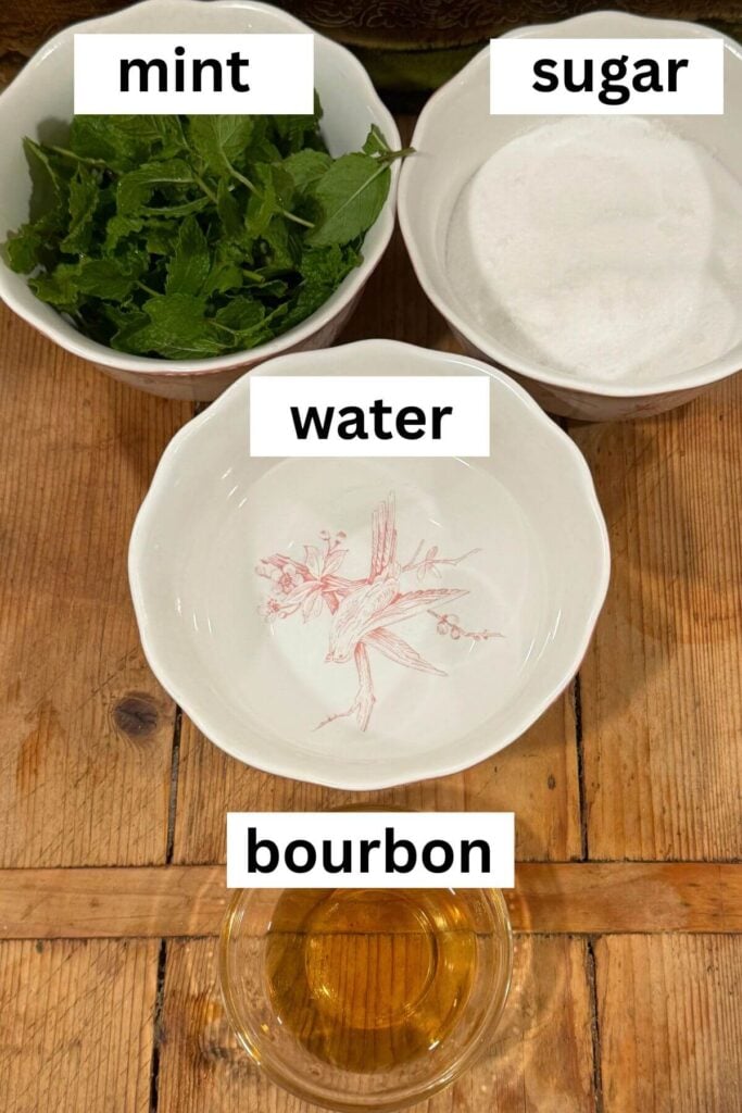 Ingredients for Mint Julep Fruit Salad Syrup