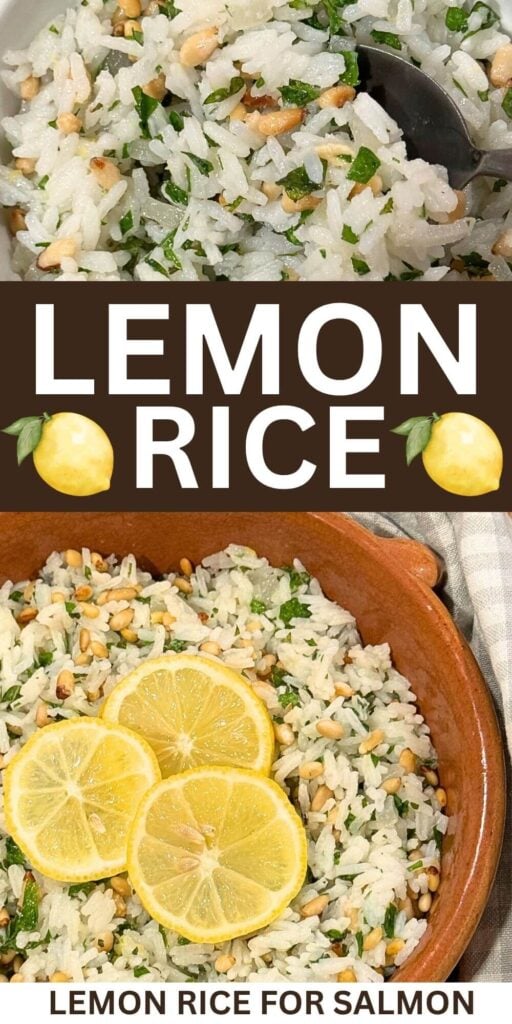 Lemon Rice for Salmon Pin for Pinterest