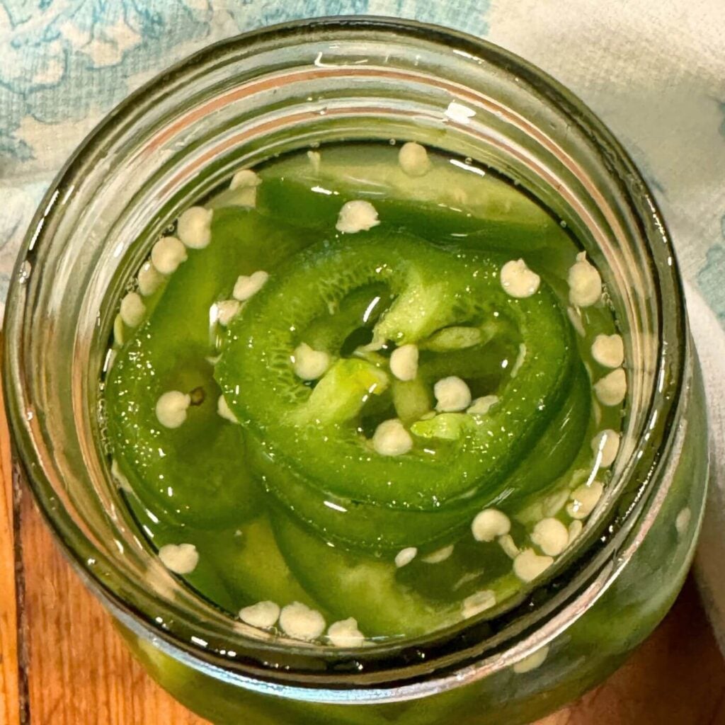 Overhead Photo of Quick Pickled Jalapeños Recipe