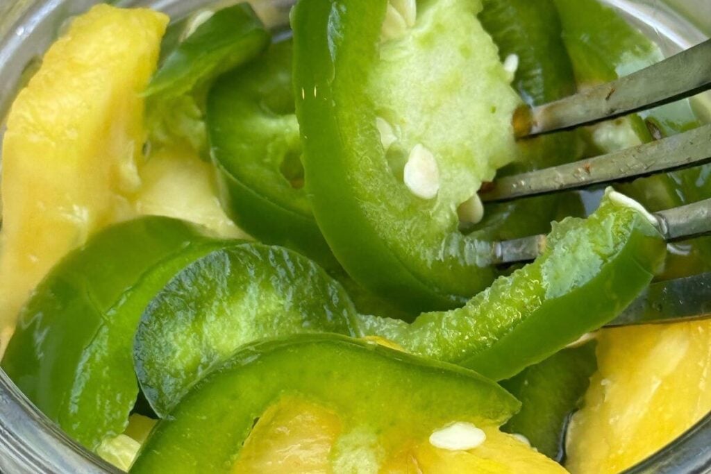 Close-Up Photo of Quick Pickled Pineapple and JalapeƱos