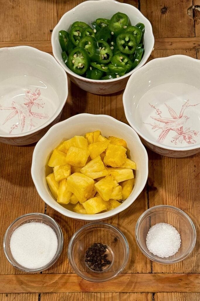 Ingredients for Quick Pickled Pineapple and JalapeƱos