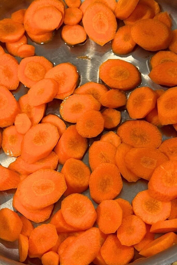 Photo of SautƩing Carrots for Mexican Pickled Carrots and JalapeƱos (Escabeche)