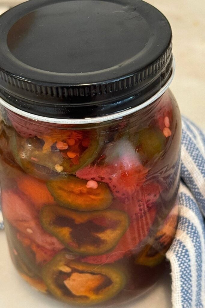 Quick Pickled Jalapeño Recipes * Quick Pickled Roasted Strawberry Jalapeños 